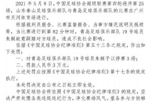 中国足协：朱挺故意踩踏对手 停赛3场并罚款3万元